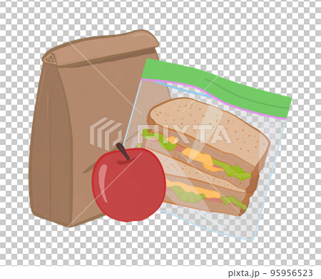 かわいいサックランチセットのイラスト 95956523