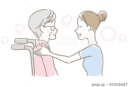 介護 目線を合わせる 介護 目線を合わせる 95956687