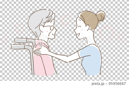 Nursing care eye contact 95956687