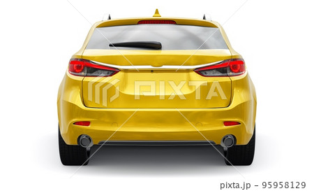 family mid-size city car station wagon on a white background. 3d rendering. 95958129