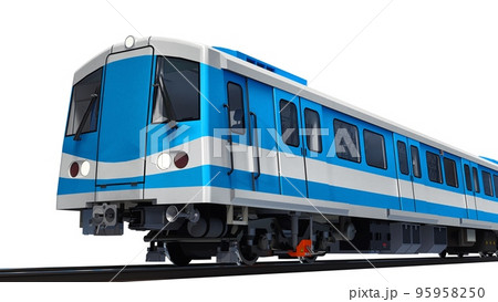 3d model of a subway train on a white isolated background. 3d rendering 95958250