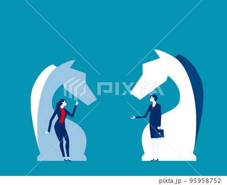 Business strategy and planning. Business chess horse vector illustration 95958752