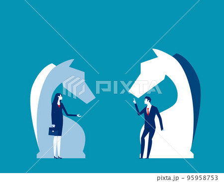 Business strategy and planning. Business chess horse vector illustration 95958753