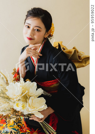 黒い振袖　ブーケ　 95959022