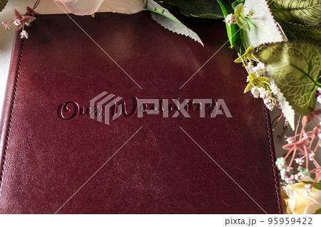 Solid-skinned wedding photo book in eco-leather cover 95959422