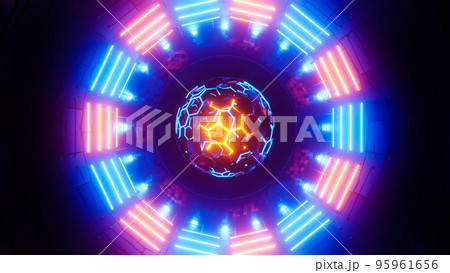 Rotating nuclear reactor core. 3D rendering illustration. Rotating nuclear reactor core. 3D rendering illustration. 95961656