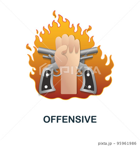 Offensive icon. 3d illustration from war collection. Creative Offensive 3d icon for web design, templates, infographics and more 95961986