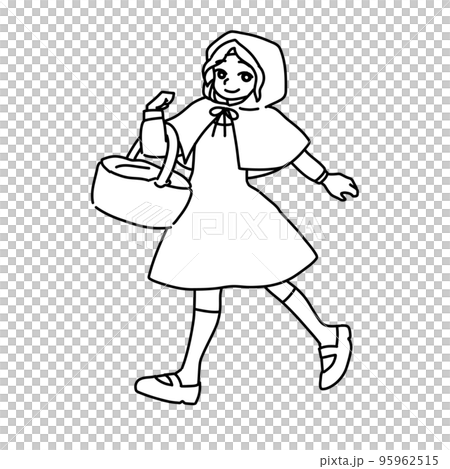 赤ずきんちゃん（線画） 95962515