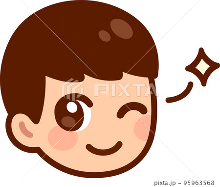 Cute anime boy winking 95963568