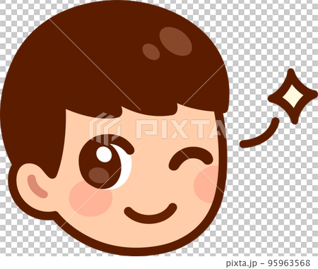 Cute anime boy winking 95963568