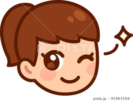 Cute anime girl winking 95963569