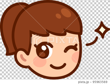 Cute anime girl winking 95963569