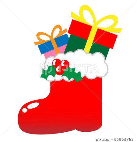 プレゼントが入ったクリスマスブーツ プレゼントが入ったクリスマスブーツ 95963765