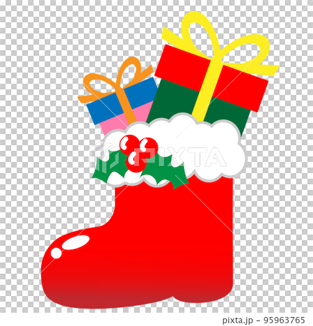 プレゼントが入ったクリスマスブーツ プレゼントが入ったクリスマスブーツ 95963765
