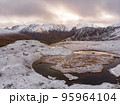 Panoramic aerial view of Caucasian Mountains 95964104