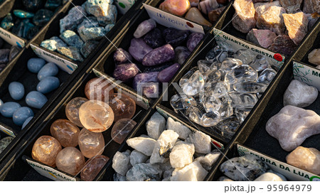 market stall of esoteric lucky stones 95964979