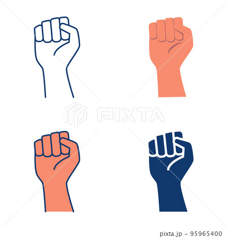 Hand with clenched fist icon set 95965400
