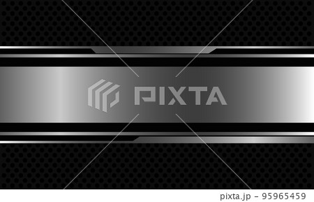 Abstract silver black cyber thin line geometric on grey circle mesh design modern futuristic background vector 95965459