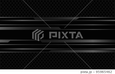 Abstract black cyber thin line geometric on grey circle mesh design modern futuristic background vector 95965462