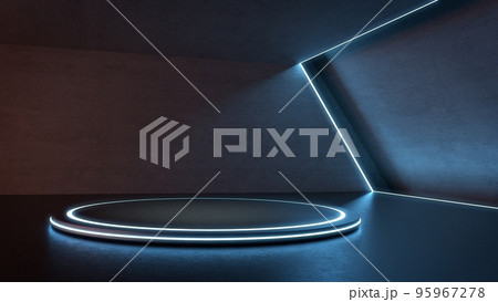 Showroom futuristic style for product show. 95967278
