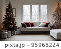 Living room home interior with christmas tree 95968224