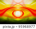 Illustration curves of the fiber, yellow and red and green., Colorful Abstract Background. Graphic modern art. Fractal artwork. Creative decoration for printed product. Design element. 95968977