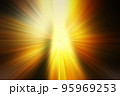 Abstract fractal gold background. Magic illustration, hyperspace motion in star trail. Exploding and expanding movement, Bright blast of light background. 95969253