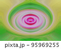 Illustration of pink and green fibers curves. Abstract circular motion. Abstract background with beautiful colors, abstract image of a beautiful flower. 95969255