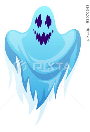 Ghost Isolated. White Spook On Blue Background. Halloween Object Royalty  Free SVG, Cliparts, Vectors, and Stock Illustration. Image 68988511.