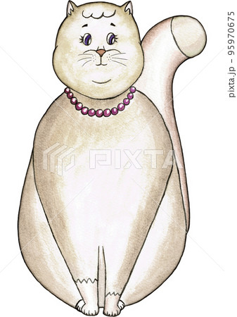 Watercolour hand drawn cat illustration Watercolour hand drawn cat illustration 95970675