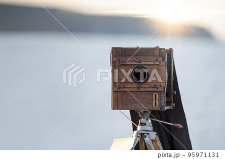 old wooden camera