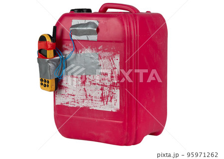 Red jug IED bomb with cell phone fuse. 95971262