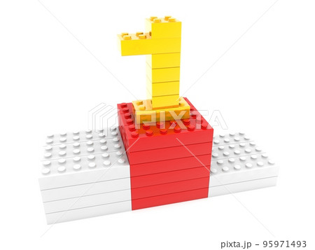 Gold number one at the top of the pedestal 95971493