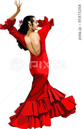 Spain Flamenco Dancer Girl Spain Flamenco Dancer Girl 95973268