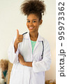Portrait young woman doctor happy smiling confidence proud positive 95973362