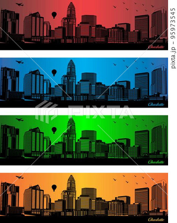 Charlotte city in a four different colors Charlotte city in a four different colors 95973545