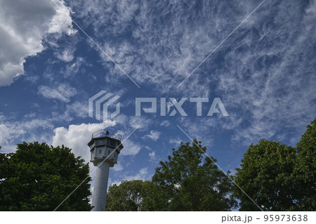 An old watchtower on the former border of the GDR 95973638