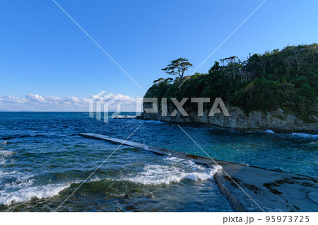 伊豆半島・恵比須島から眺める海 95973725
