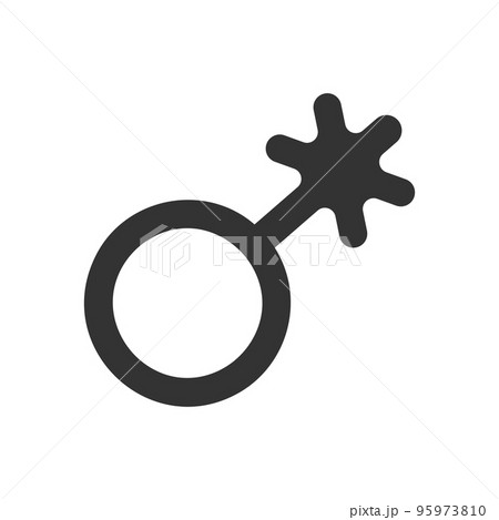 Non binary symbol. Public restroom or locker room icon for genderless persons isolated on white background. Gender identity issue sign 95973810