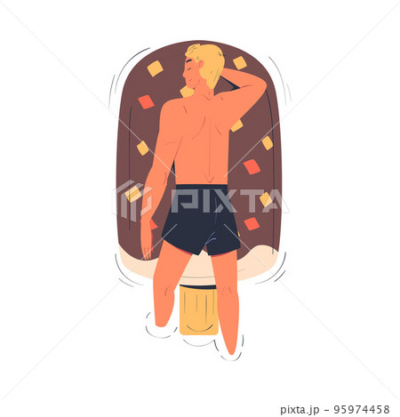 Man Character Floating on Ice Cream Air Mattress in Swimming Pool Vector Illustration Man Character Floating on Ice Cream Air Mattress in Swimming Pool Vector Illustration 95974458