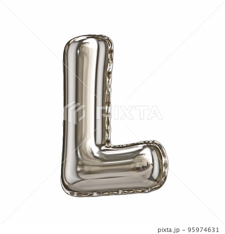 Silver foil balloon font letter L 3D Silver foil balloon font letter L 3D 95974631