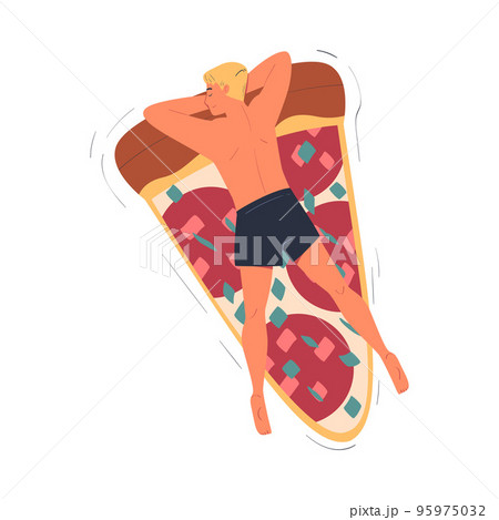 Man Character Floating on Air Mattress in Swimming Pool Vector Illustration Man Character Floating on Air Mattress in Swimming Pool Vector Illustration 95975032