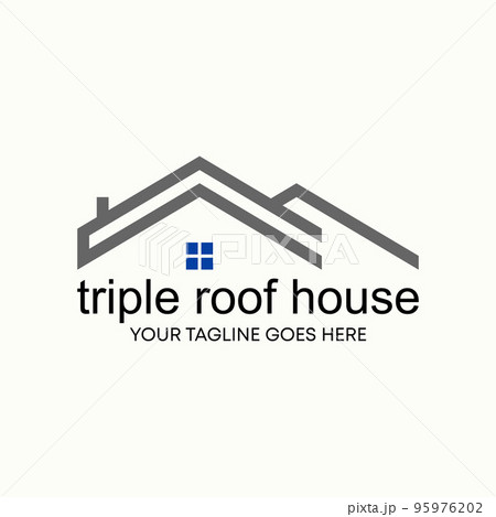 Simple and unique shape line three or triple roof house homes image graphic icon logo design abstract concept vector stock. Can be used as symbol related to property or living 95976202