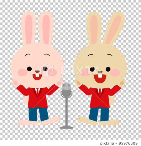 Comedy duo of rabbits - Stock Illustration [95976309] - PIXTA