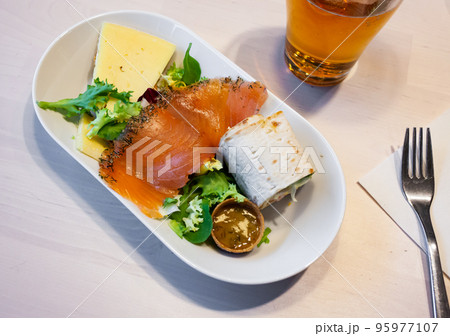 Traditional Swedish appetizer with salmon 95977107