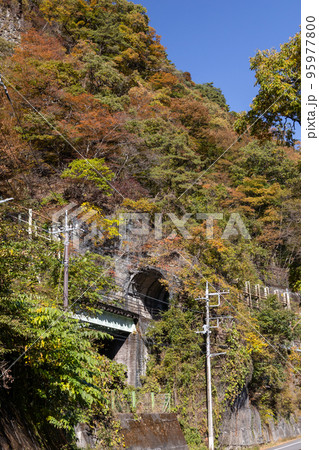 秋の吾妻渓谷 樽沢トンネル 群馬県 秋の吾妻渓谷 樽沢トンネル 群馬県 95977800
