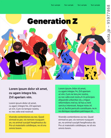 addicted young people using gadgets generation Z digital addiction concept copy space 95977868