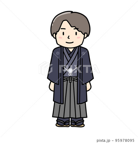 羽織袴姿の男性のイラスト 羽織袴姿の男性のイラスト 95978095