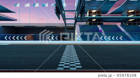 3d render empty asphalt international race track with start and finish line 95978108
