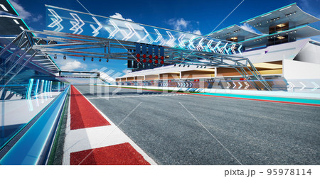 3d rendering does not exist futuristic Racetrack Circuit 95978114